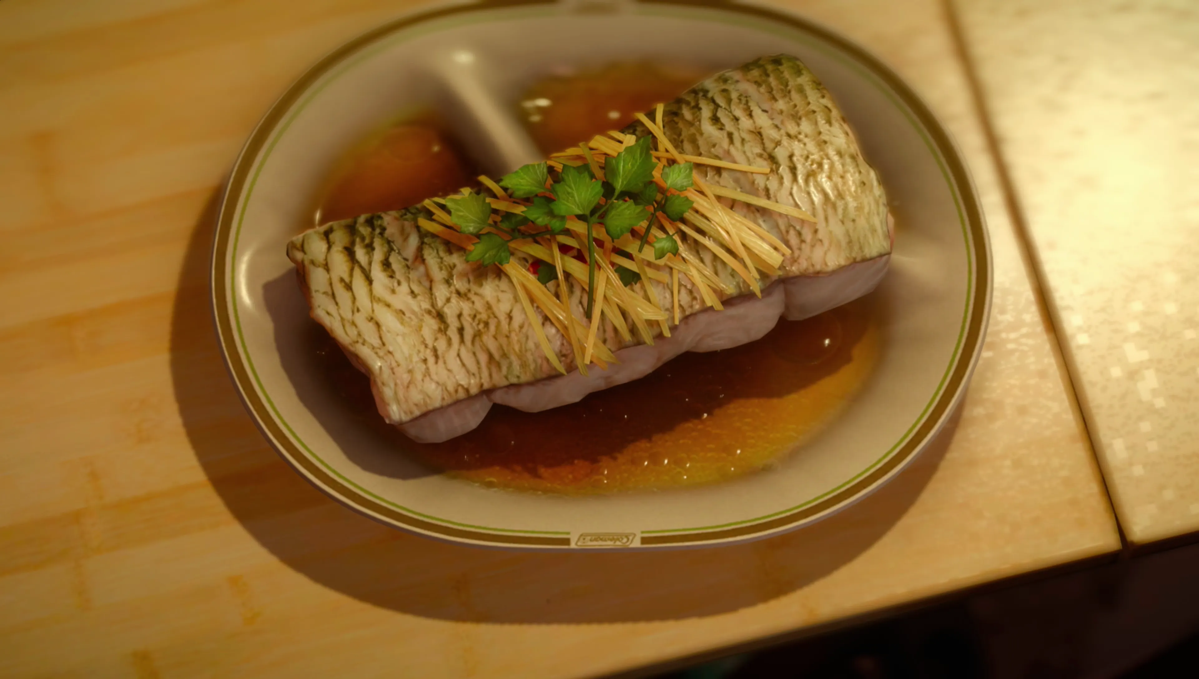 Oil-Drizzled Steamed Fish (Trevally Fillet)